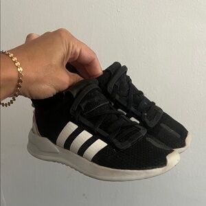 Adidas Core Black and White Athletic Shoes